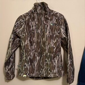 Mossy Oak Camo Jacket with Tan and Black Accents